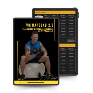 Voimapolku - 2-jakoinen kuntosaliohjelma aloittelija mies